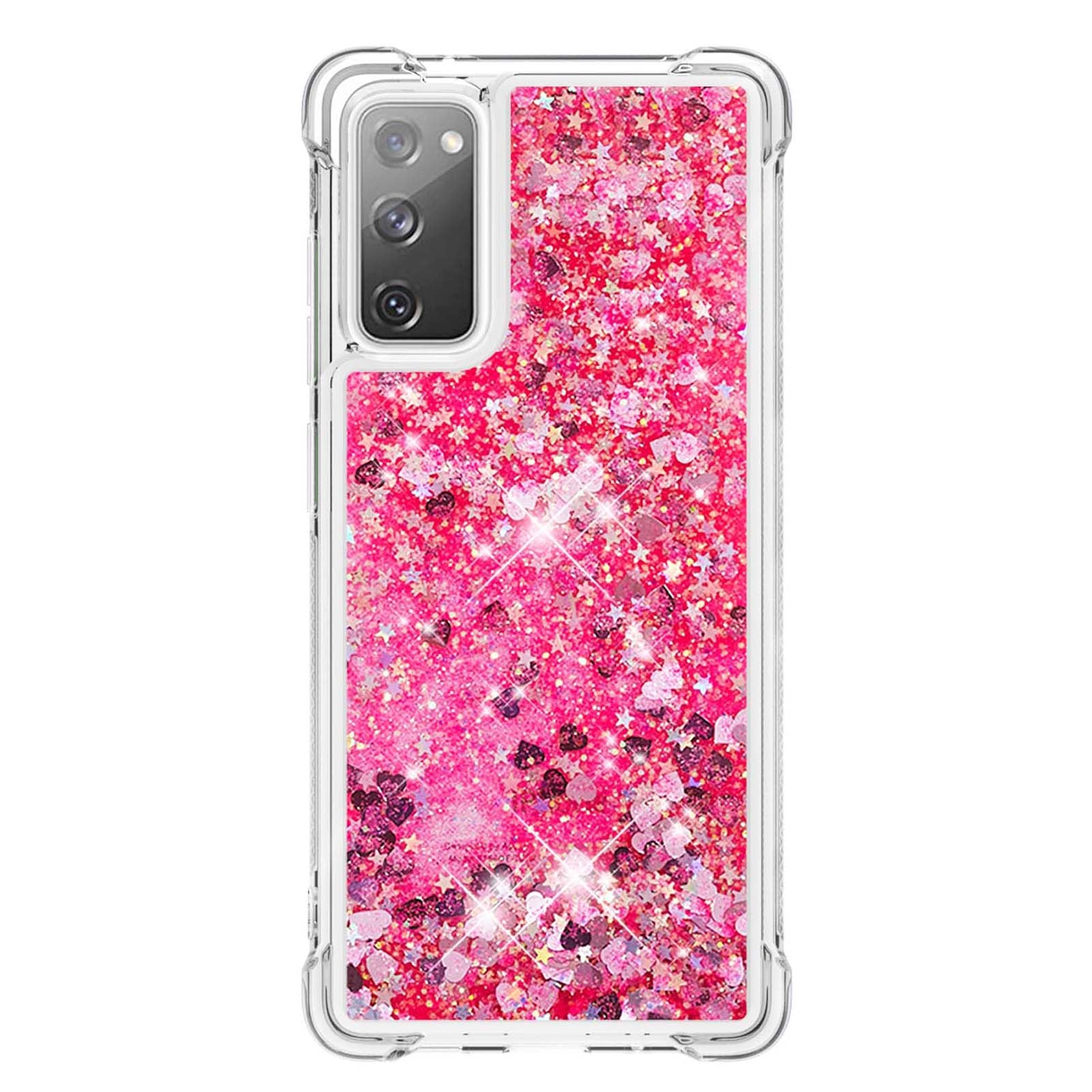 For Samsung Galaxy S20 FE 4G / FE 5G / S20 Lite / S20 FE 2022 TPU Case Quicksand YB Quicksand Series-1 Cell Phone Cover - Pink / Hearts