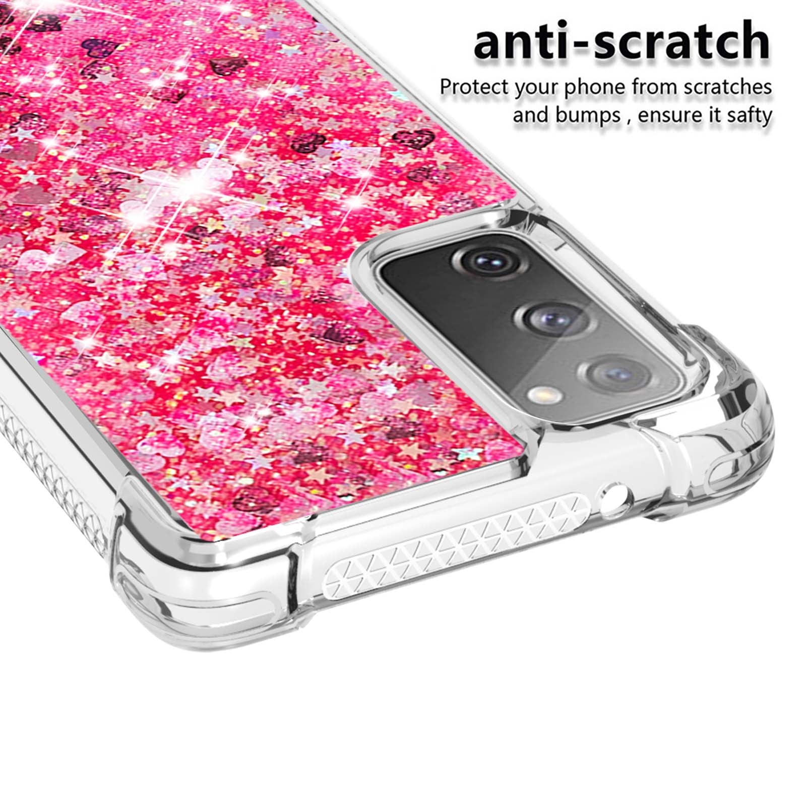 For Samsung Galaxy S20 FE 4G / FE 5G / S20 Lite / S20 FE 2022 TPU Case Quicksand YB Quicksand Series-1 Cell Phone Cover - Pink / Hearts