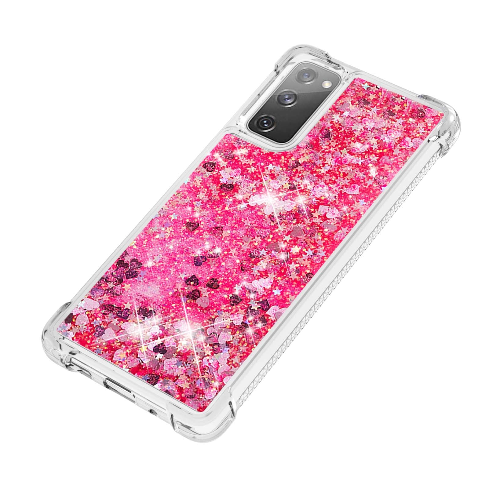 For Samsung Galaxy S20 FE 4G / FE 5G / S20 Lite / S20 FE 2022 TPU Case Quicksand YB Quicksand Series-1 Cell Phone Cover - Pink / Hearts