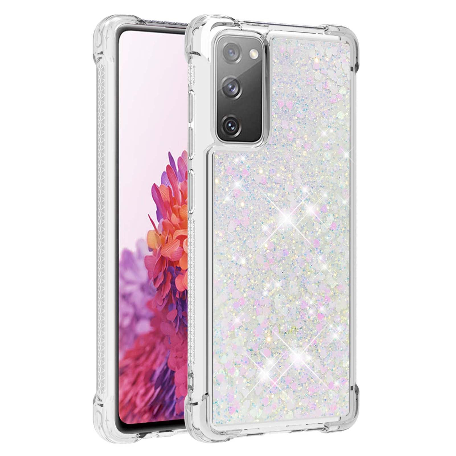 For Samsung Galaxy S20 FE 4G / FE 5G / S20 Lite / S20 FE 2022 TPU Case Quicksand YB Quicksand Series-1 Cell Phone Cover - Laser / Hearts