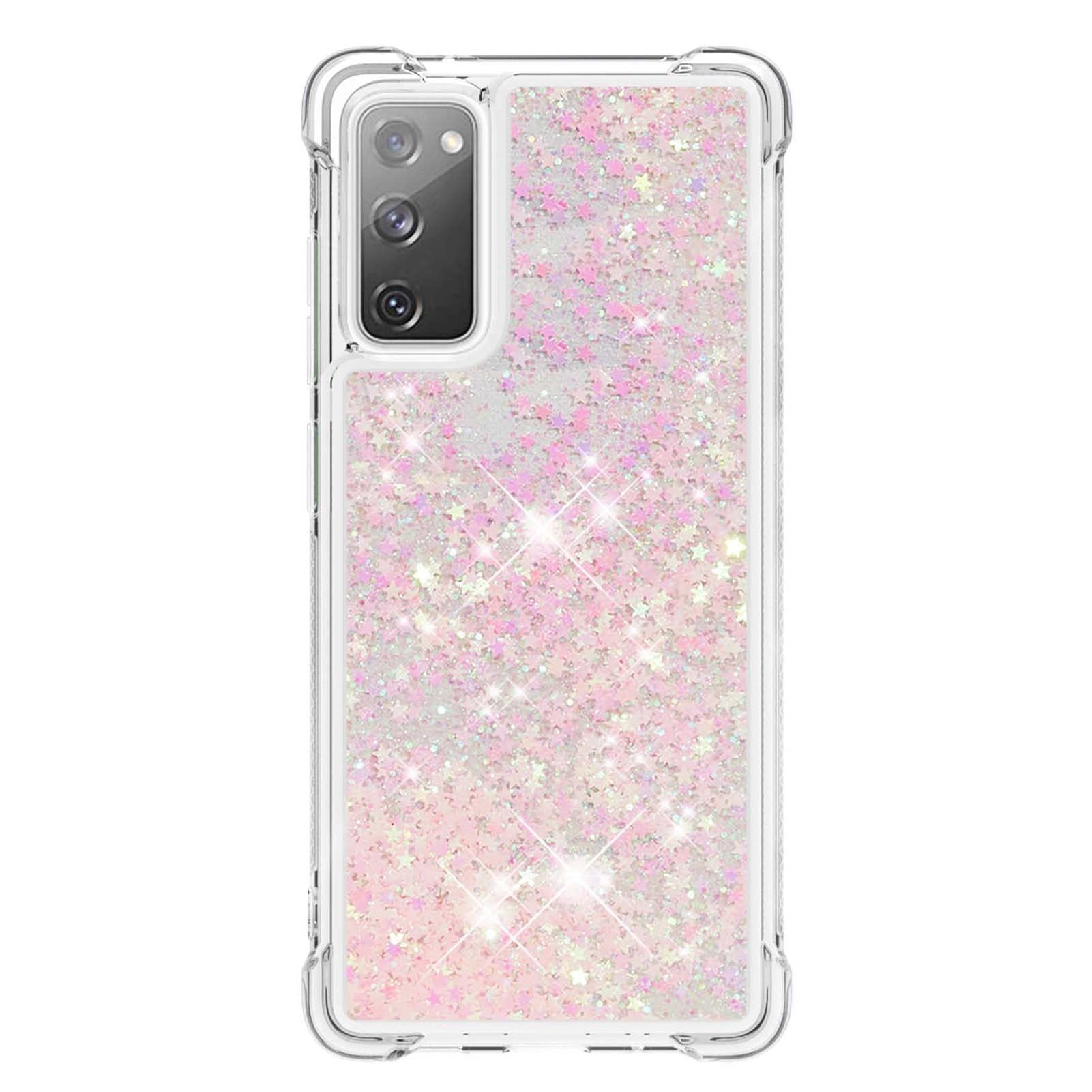 For Samsung Galaxy S20 FE 4G / FE 5G / S20 Lite / S20 FE 2022 TPU Case Quicksand YB Quicksand Series-1 Cell Phone Cover - Pink / Pentagrams