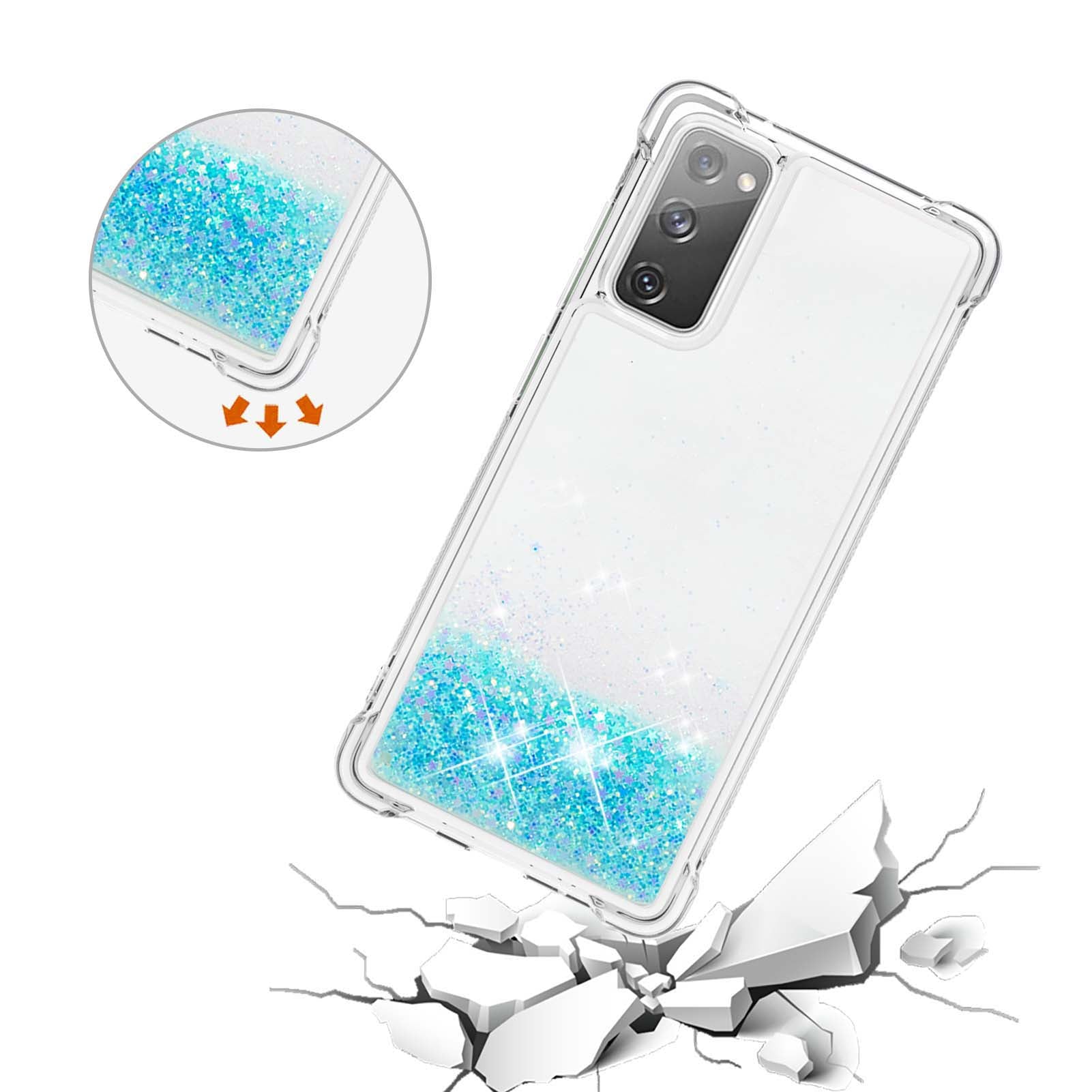 For Samsung Galaxy S20 FE 4G / FE 5G / S20 Lite / S20 FE 2022 TPU Case Quicksand YB Quicksand Series-1 Cell Phone Cover - Blue / Pentagram