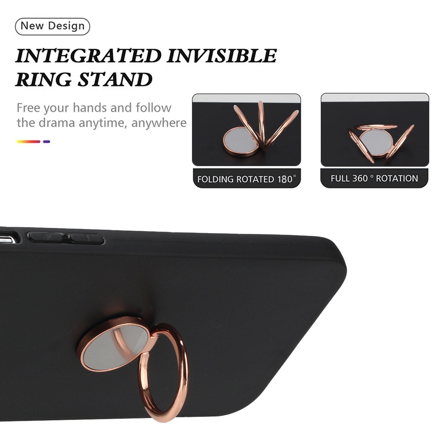 For Samsung Galaxy S20 FE / S20 FE 5G / S20 FE 2022 / S20 Lite Matte TPU Phone Cover with Ring Kickstand - Rose Gold