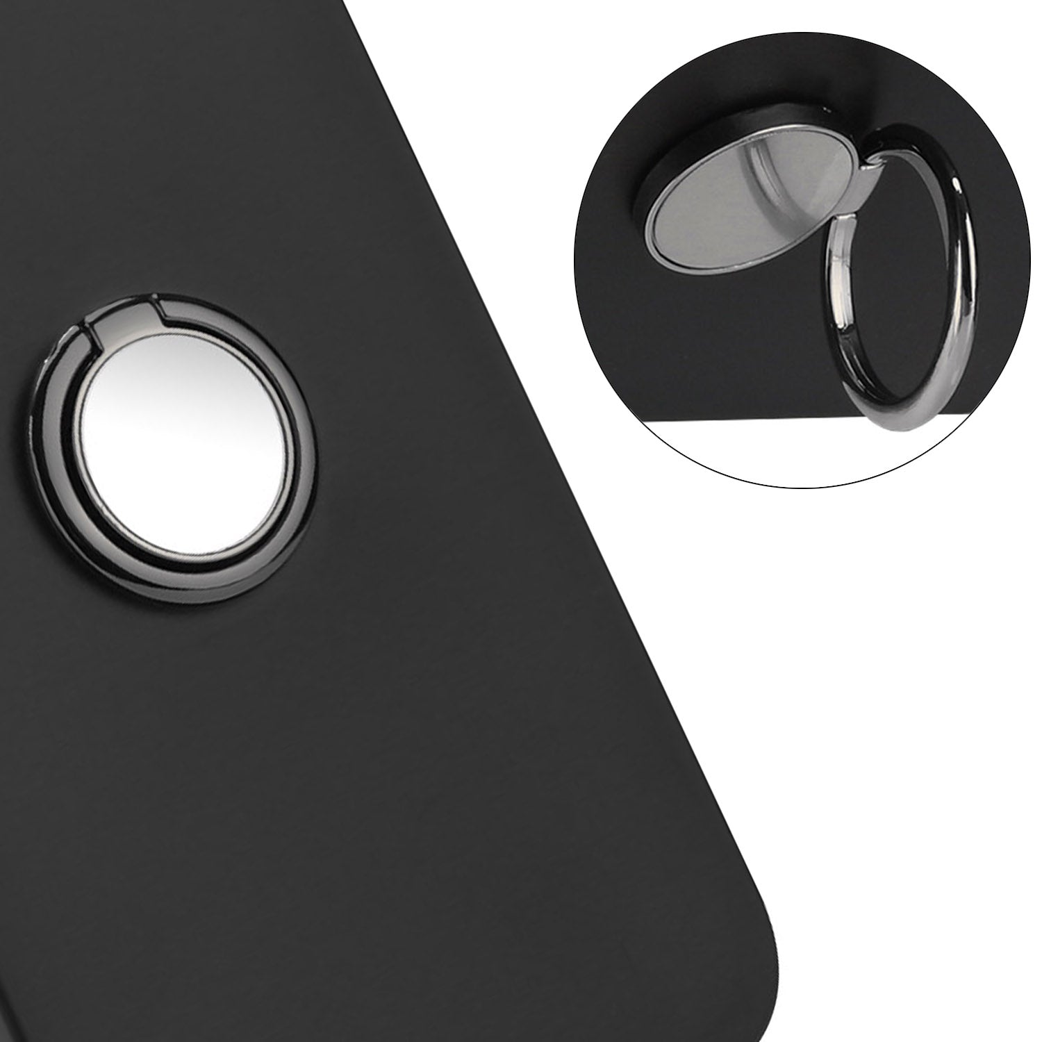 For Samsung Galaxy S20 FE / S20 FE 5G / S20 FE 2022 / S20 Lite Matte TPU Phone Cover with Ring Kickstand - Black