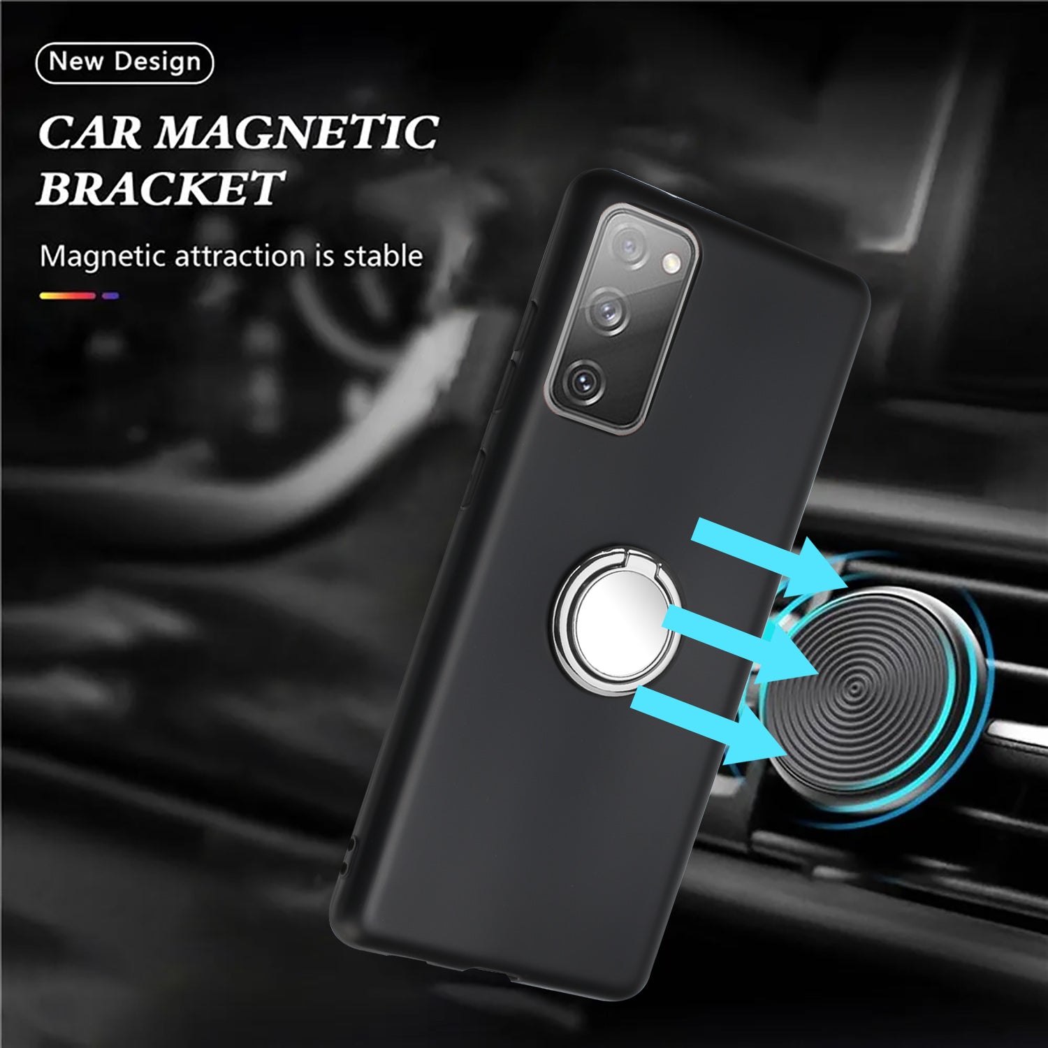 For Samsung Galaxy S20 FE / S20 FE 5G / S20 FE 2022 / S20 Lite Matte TPU Phone Cover with Ring Kickstand - Silver