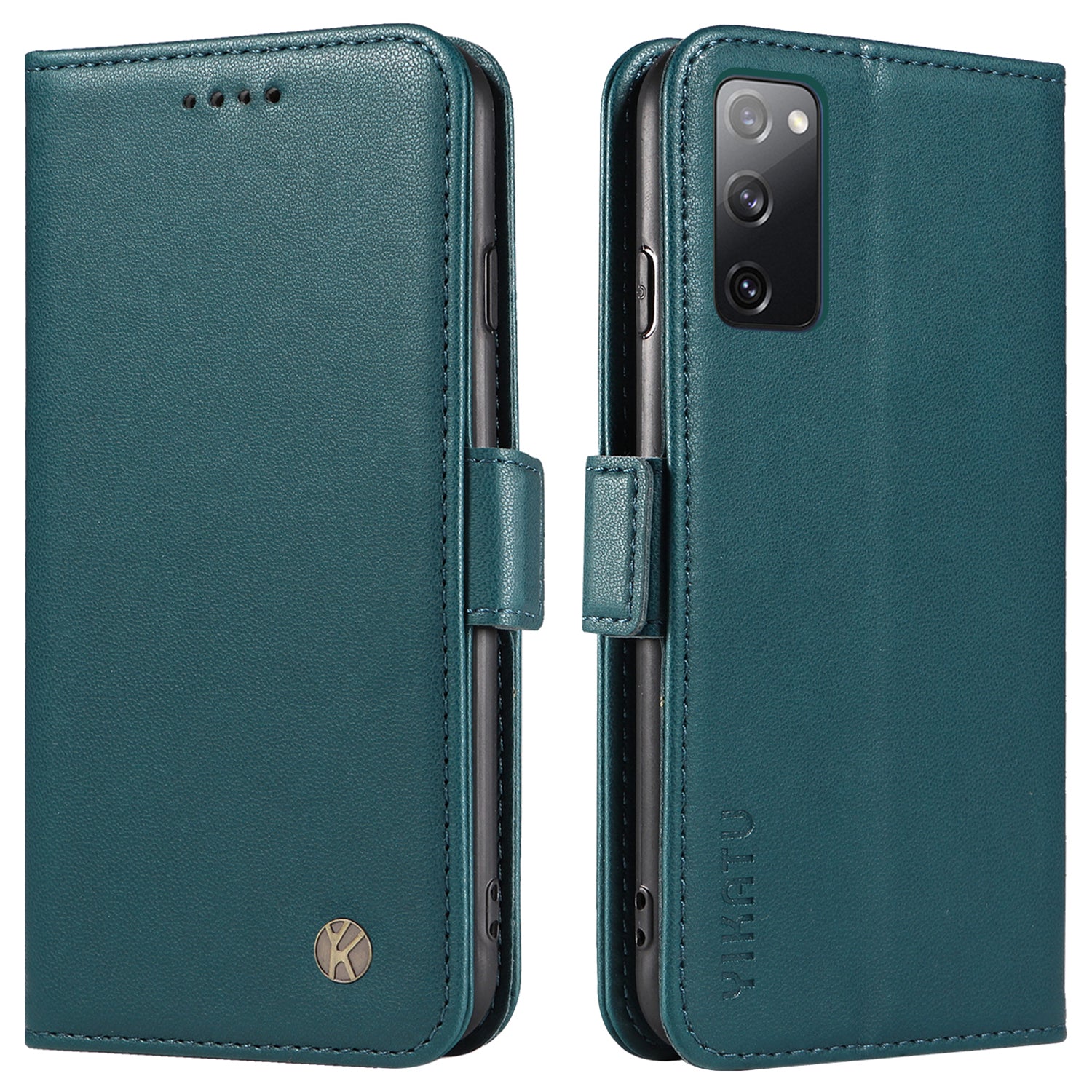 YIKATU YK-003 Wallet Case for Samsung Galaxy S20 FE / S20 FE 5G / S20 FE 2022 / S20 Lite , PU Leather Stand Magnetic Phone Cover - Green