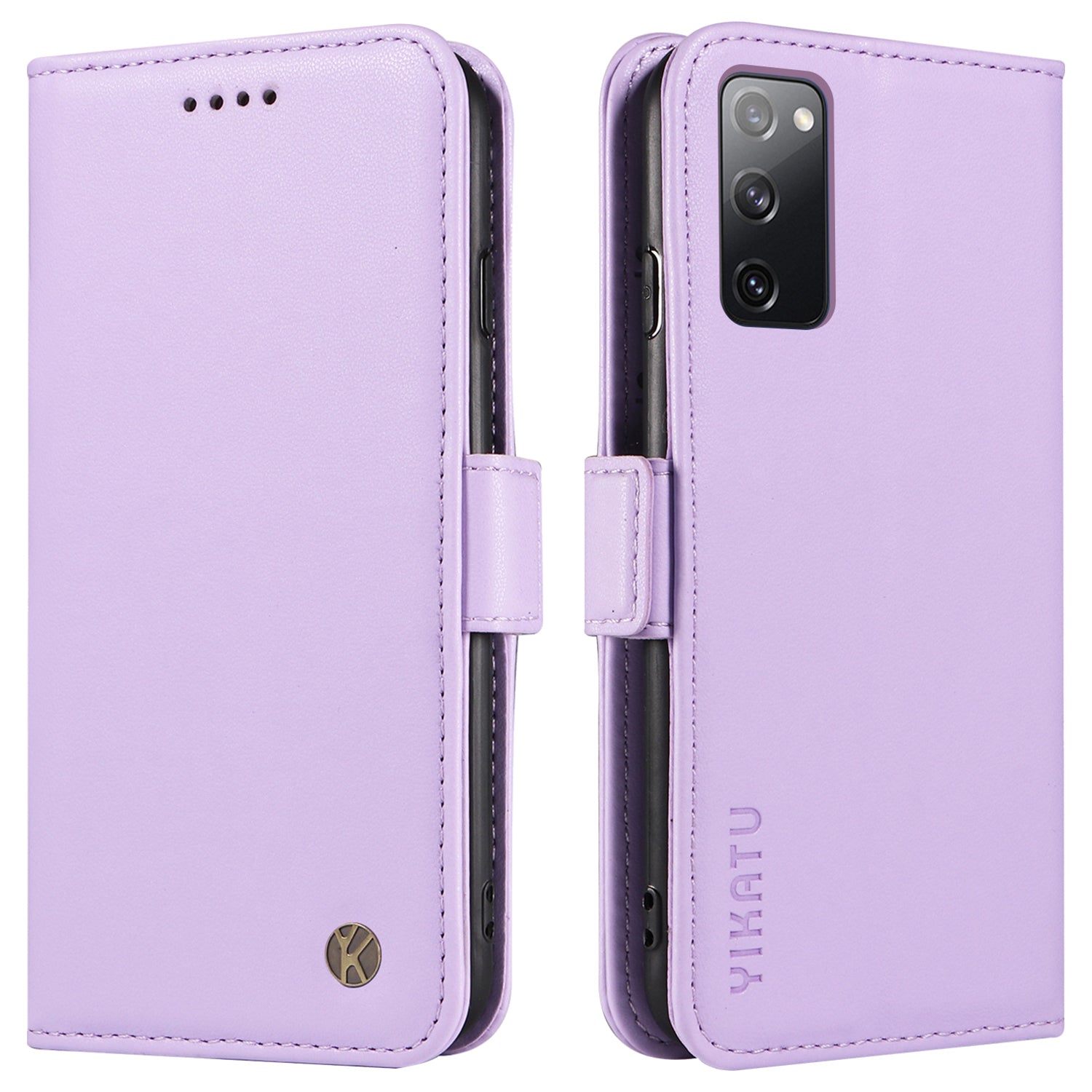 YIKATU YK-003 Wallet Case for Samsung Galaxy S20 FE / S20 FE 5G / S20 FE 2022 / S20 Lite , PU Leather Stand Magnetic Phone Cover - Light Purple