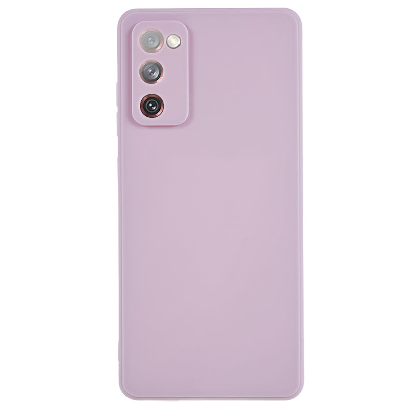 Straight Edge TPU Case for Samsung Galaxy S20 FE 4G / FE 5G / S20 Lite / S20 FE 2022 , Precise Cutout Shockproof Phone Cover - Light Purple