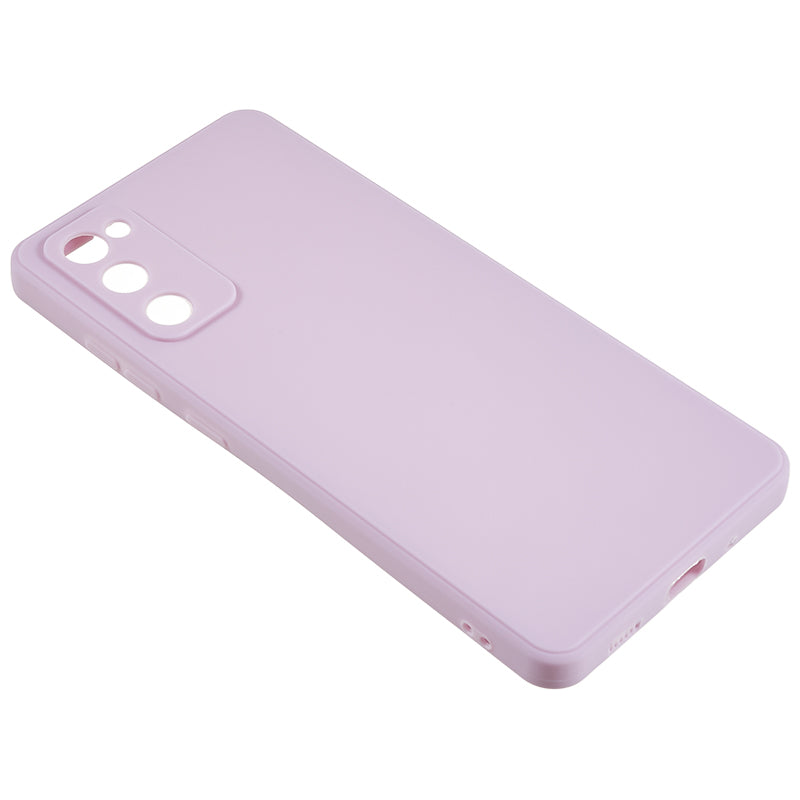 Straight Edge TPU Case for Samsung Galaxy S20 FE 4G / FE 5G / S20 Lite / S20 FE 2022 , Precise Cutout Shockproof Phone Cover - Light Purple