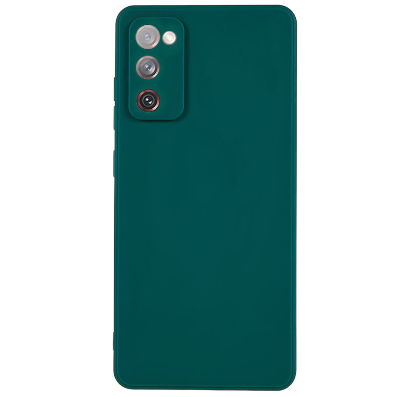 Straight Edge TPU Case for Samsung Galaxy S20 FE 4G / FE 5G / S20 Lite / S20 FE 2022 , Precise Cutout Shockproof Phone Cover - Army Green