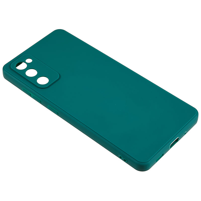 Straight Edge TPU Case for Samsung Galaxy S20 FE 4G / FE 5G / S20 Lite / S20 FE 2022 , Precise Cutout Shockproof Phone Cover - Army Green