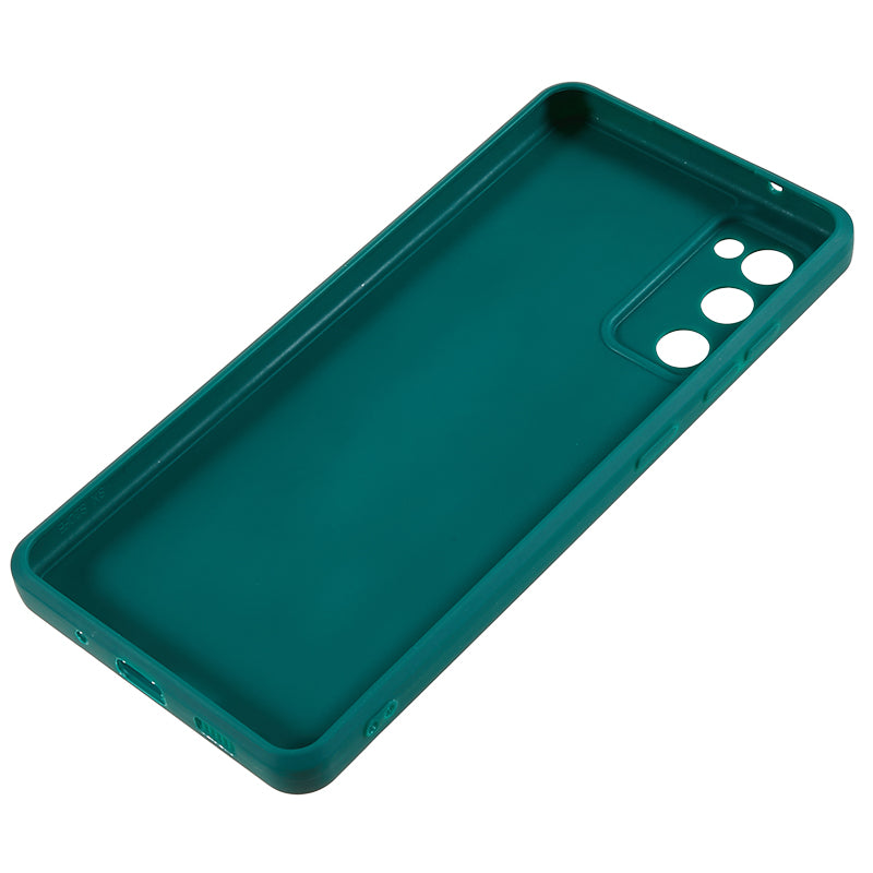 Straight Edge TPU Case for Samsung Galaxy S20 FE 4G / FE 5G / S20 Lite / S20 FE 2022 , Precise Cutout Shockproof Phone Cover - Army Green