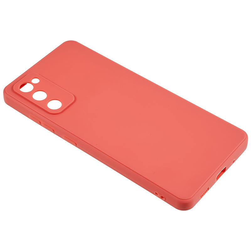 Straight Edge TPU Case for Samsung Galaxy S20 FE 4G / FE 5G / S20 Lite / S20 FE 2022 , Precise Cutout Shockproof Phone Cover - Hawthorn Red