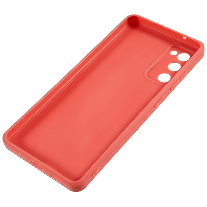 Straight Edge TPU Case for Samsung Galaxy S20 FE 4G / FE 5G / S20 Lite / S20 FE 2022 , Precise Cutout Shockproof Phone Cover - Hawthorn Red