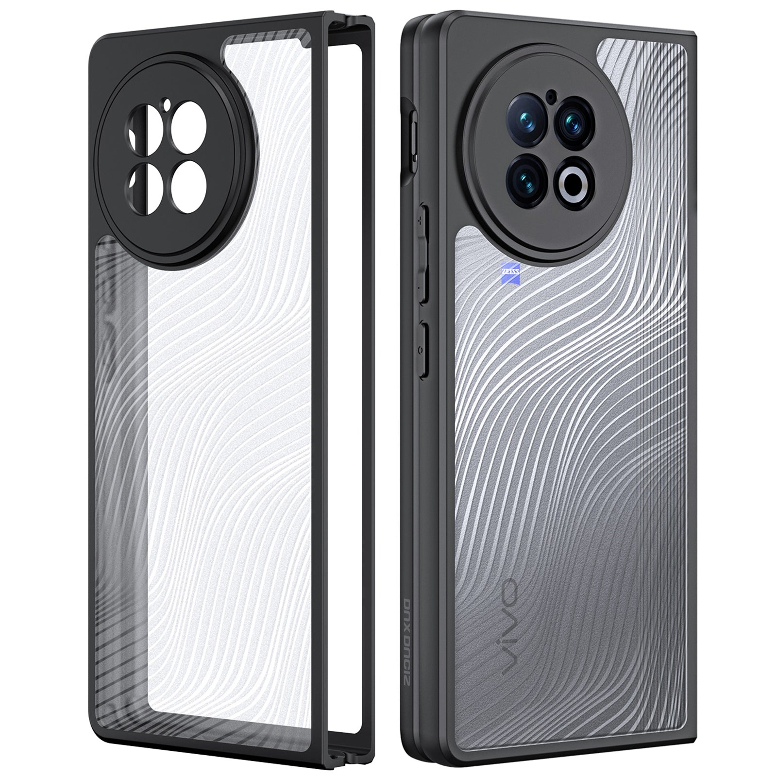 DUX DUCIS Aimo Series TPU+PC Phone Case for vivo X Fold2 Frosted Phone Cover (REACH Certification) - Black