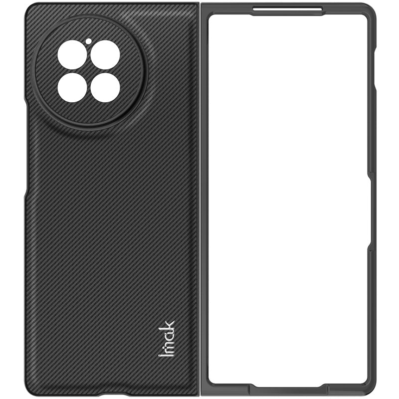 IMAK Ruiyi Series for vivo X Fold2 Carbon Fiber Texture Phone Case Leather Coated PC Anti-Drop Phone Cover