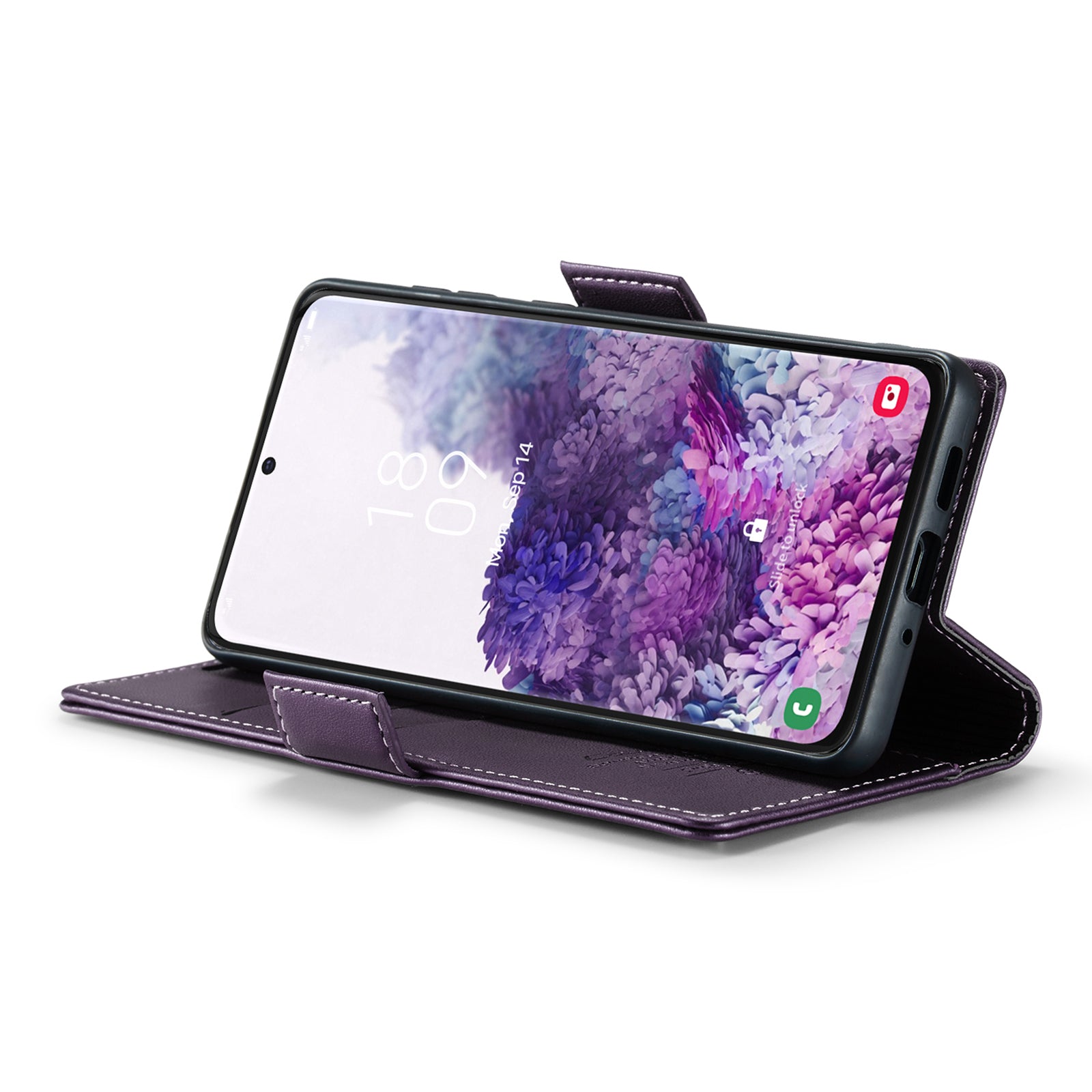 CASEME 023 Series For Samsung Galaxy S20 4G / 5G PU Leather Case RFID Blocking Litchi Texture Stand Wallet Phone Cover - Purple