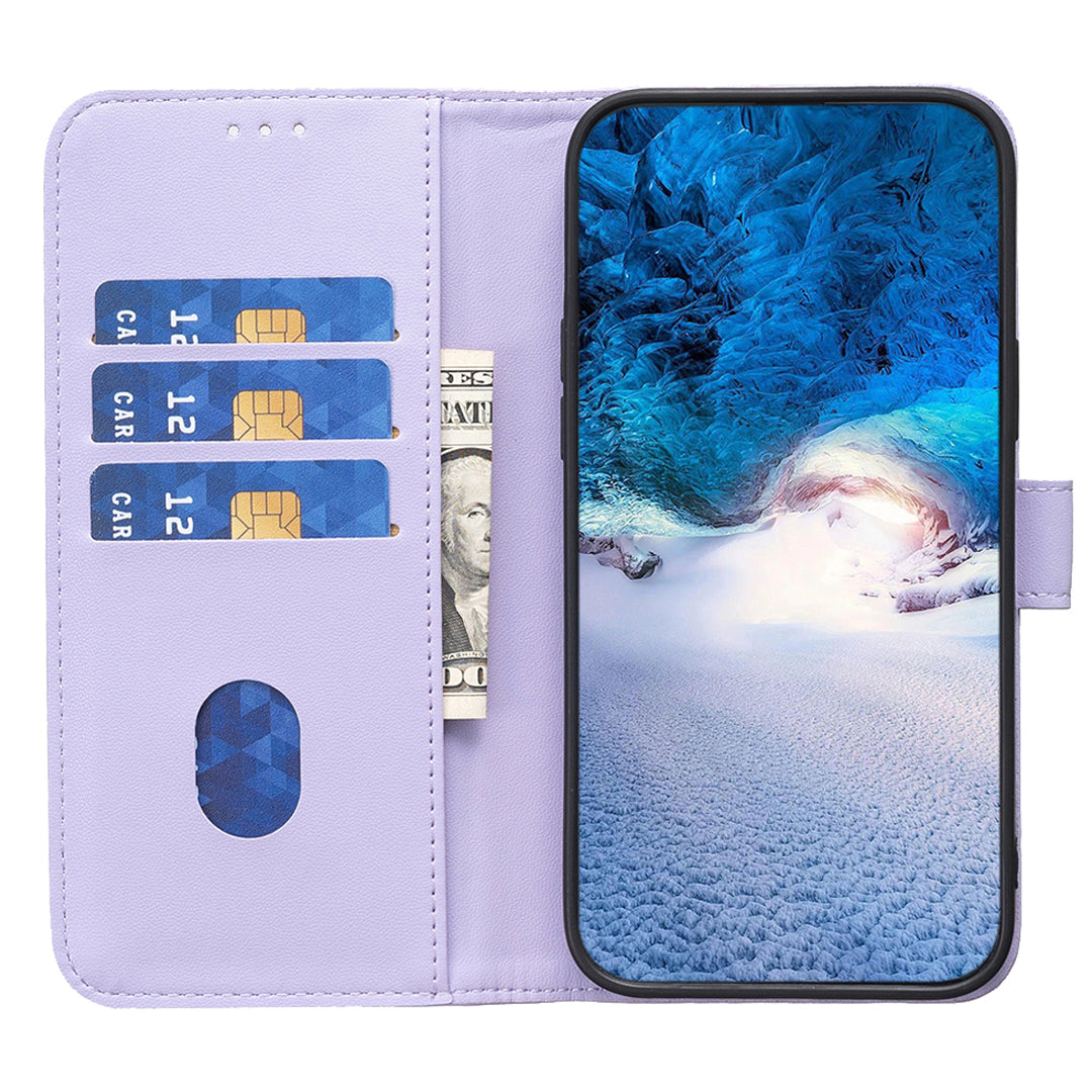 BINFEN COLOR BF17 For Samsung Galaxy S20 4G / 5G Flip Folio Wallet Cover PU Leather Stand Phone Case - Purple