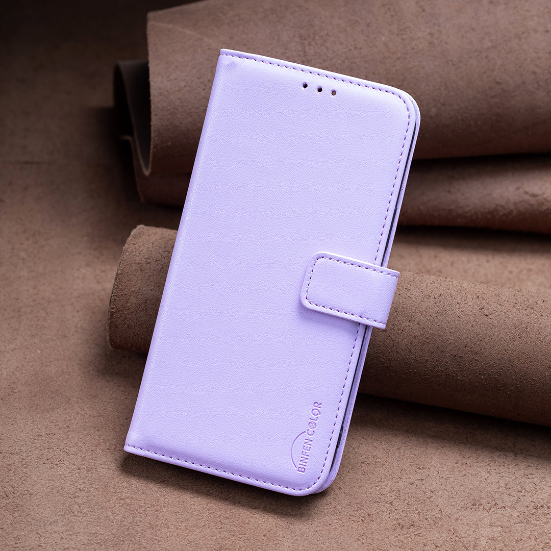 BINFEN COLOR BF17 For Samsung Galaxy S20 4G / 5G Flip Folio Wallet Cover PU Leather Stand Phone Case - Purple