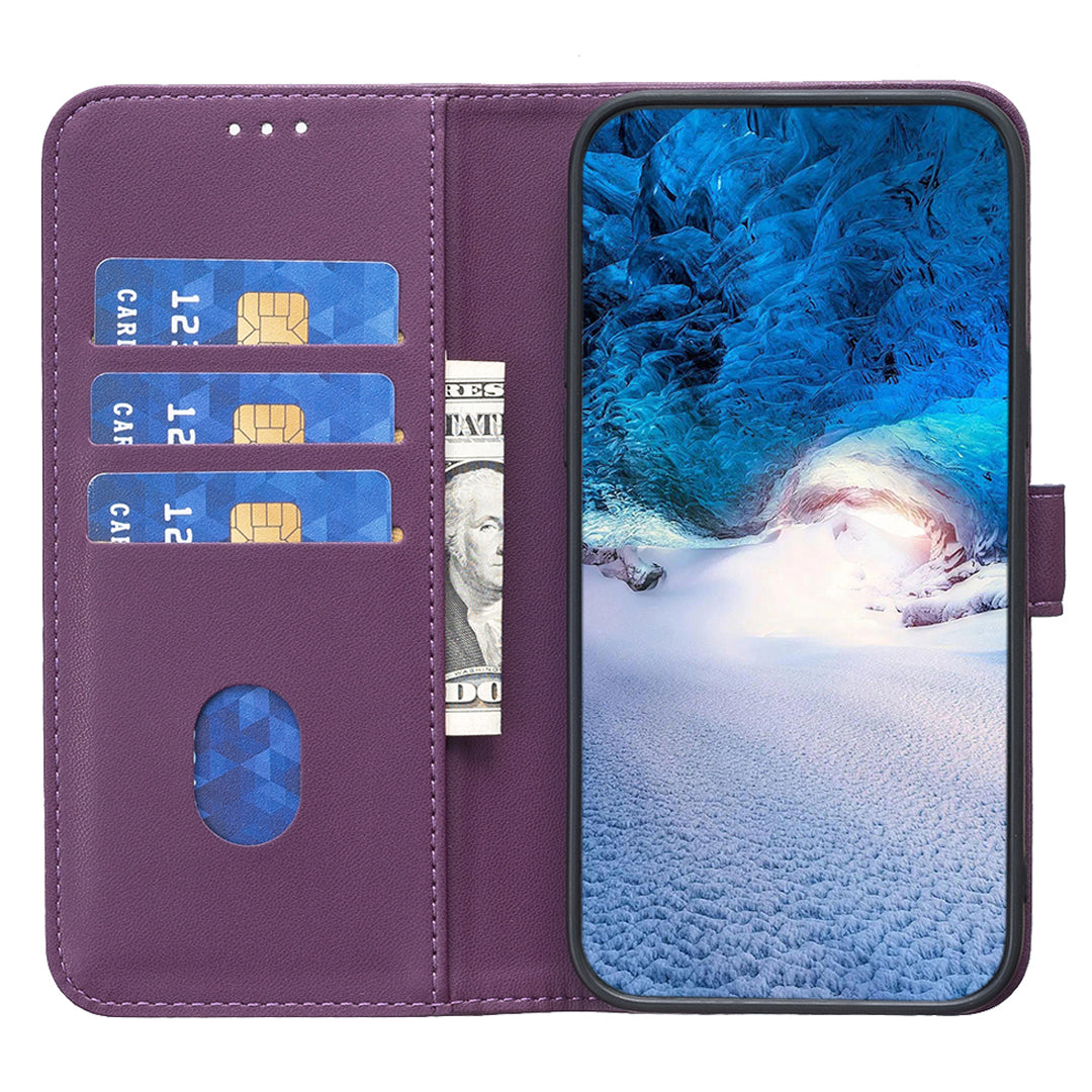 BINFEN COLOR BF17 For Samsung Galaxy S20 FE 5G / S20 FE / S20 FE 2022 / S20 Lite PU Leather Phone Cover Stand Wallet Case - Dark Purple