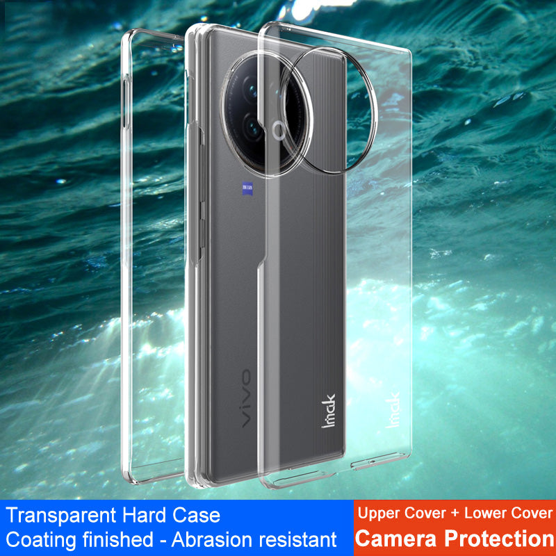 IMAK Air II Pro Clear Phone Case for vivo X Fold2 , Two-Piece Design Hard PC Shell (Upper Cover+Lower Cover)