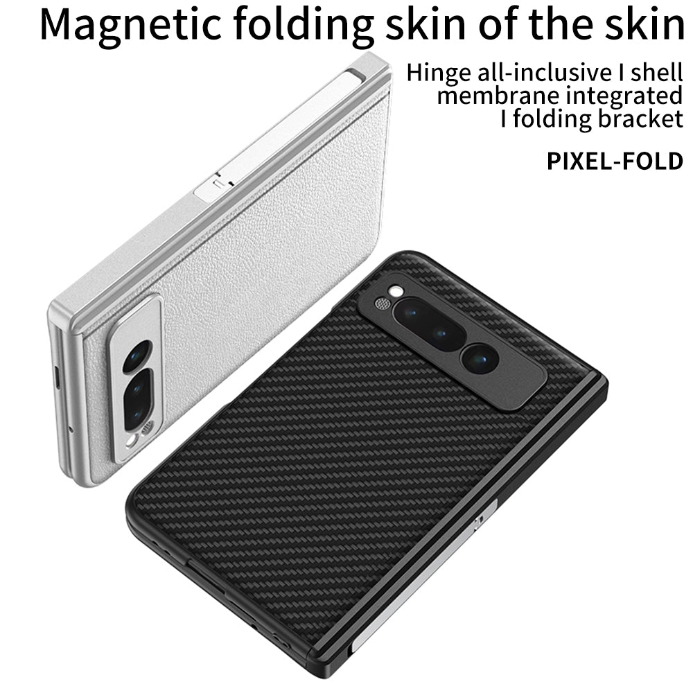 GKK For vivo X Fold Magnetic Hinge Protection Back Cover PU Leather+PC Kickstand Phone Case with Tempered Glass Film - Green