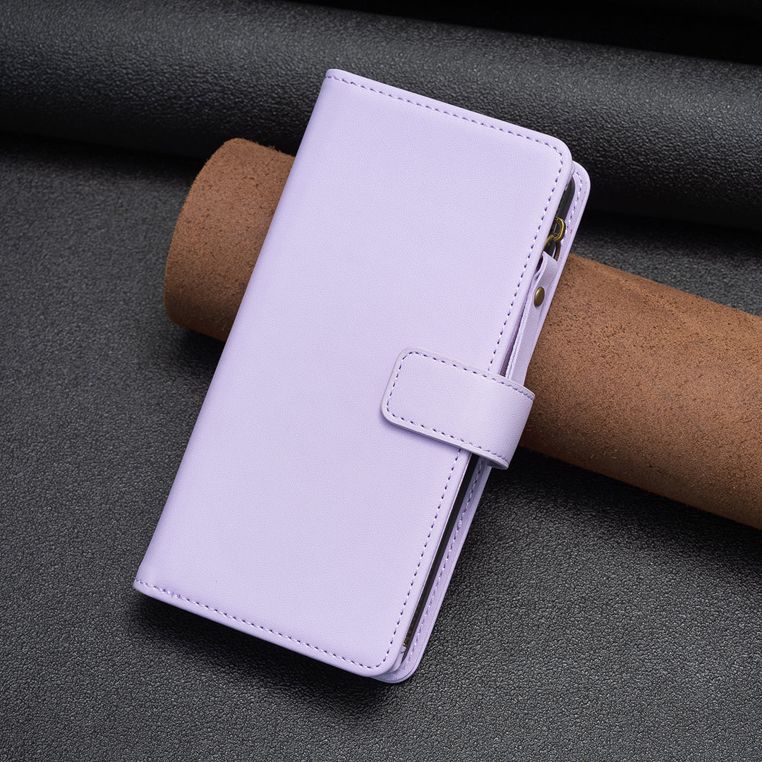 BF Style-19 for Samsung Galaxy S20 FE 5G / S20 FE / S20 FE 2022 / S20 Lite PU Leather Cover Wallet Stand Zippered Phone Case - Purple