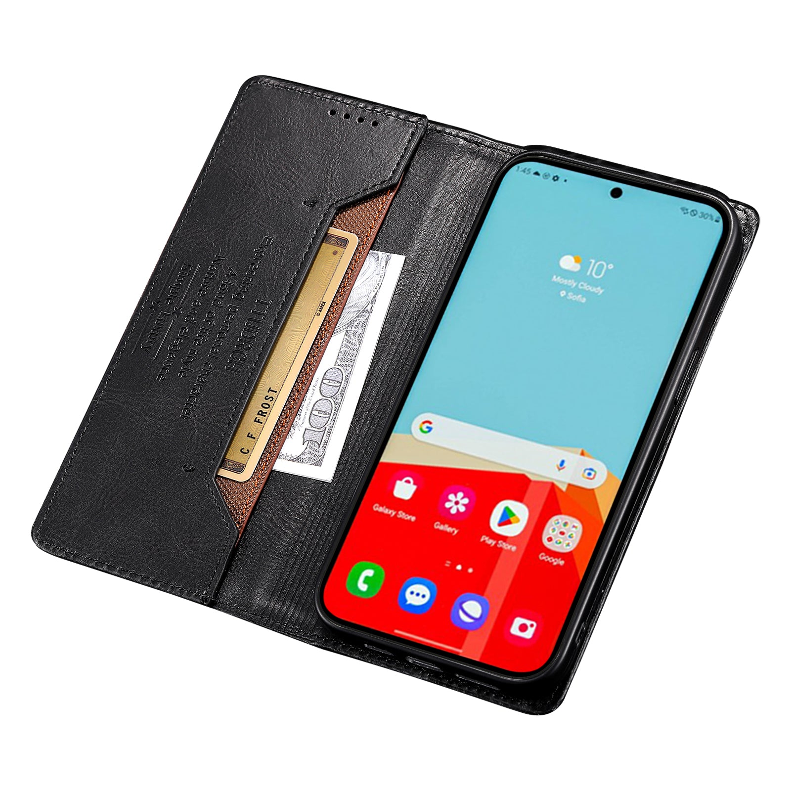 TTUDRCH Style 007 Leather Case for Samsung Galaxy S20 FE / S20 FE 5G / S20 FE 2022 / S20 Lite RFID Blocking Stand Wallet Cover - Black