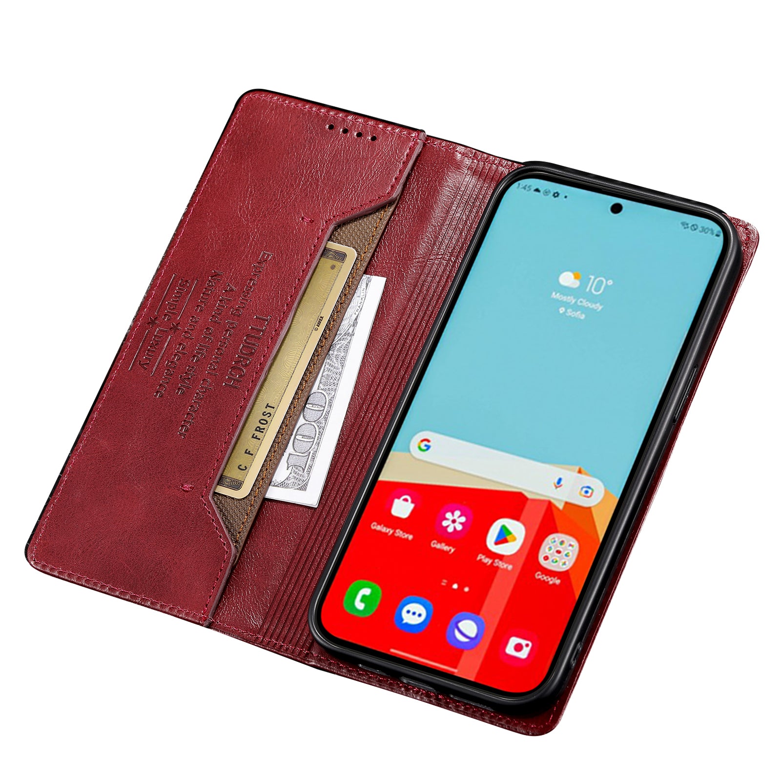 TTUDRCH Style 007 Leather Case for Samsung Galaxy S20 FE / S20 FE 5G / S20 FE 2022 / S20 Lite RFID Blocking Stand Wallet Cover - Wine Red