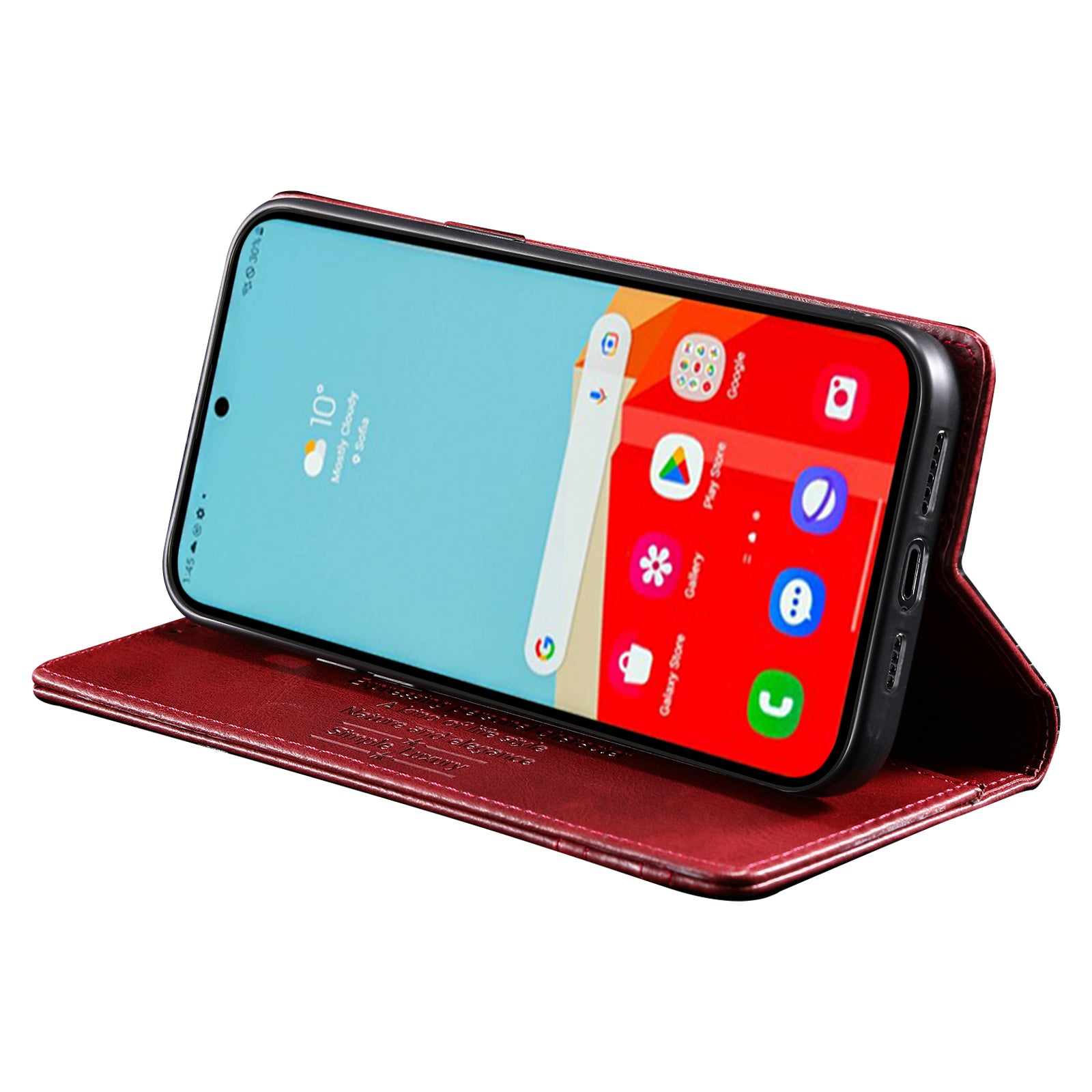 TTUDRCH Style 007 Leather Case for Samsung Galaxy S20 FE / S20 FE 5G / S20 FE 2022 / S20 Lite RFID Blocking Stand Wallet Cover - Wine Red