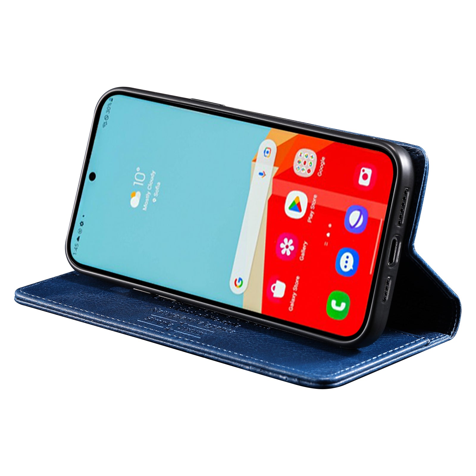 TTUDRCH Style 007 Leather Case for Samsung Galaxy S20 FE / S20 FE 5G / S20 FE 2022 / S20 Lite RFID Blocking Stand Wallet Cover - Blue