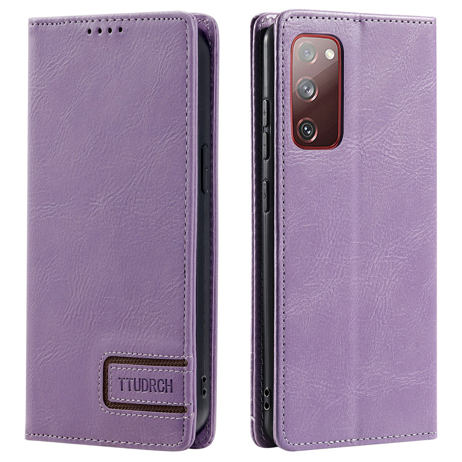 TTUDRCH Style 007 Leather Case for Samsung Galaxy S20 FE / S20 FE 5G / S20 FE 2022 / S20 Lite RFID Blocking Stand Wallet Cover - Purple