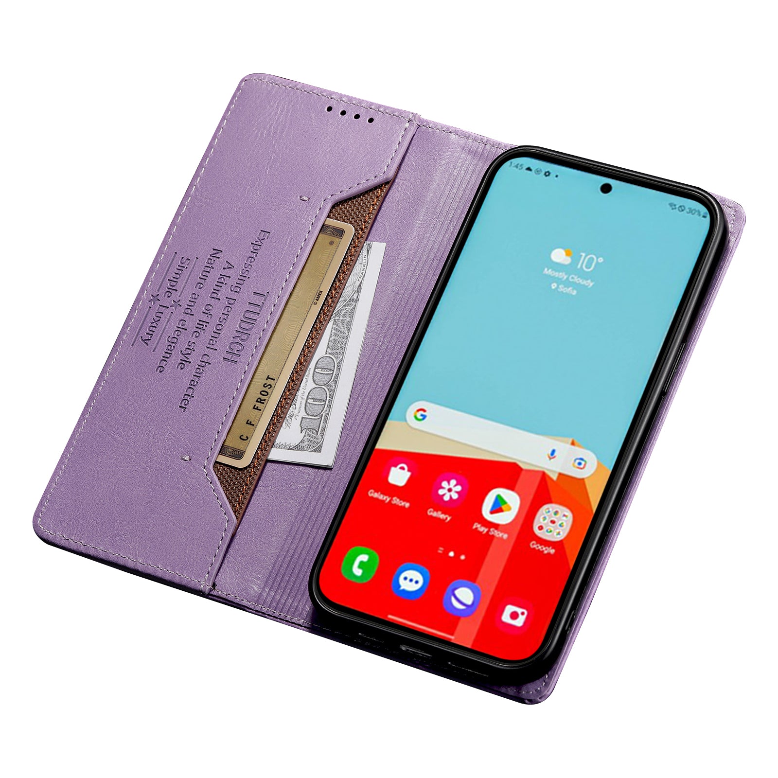 TTUDRCH Style 007 Leather Case for Samsung Galaxy S20 FE / S20 FE 5G / S20 FE 2022 / S20 Lite RFID Blocking Stand Wallet Cover - Purple