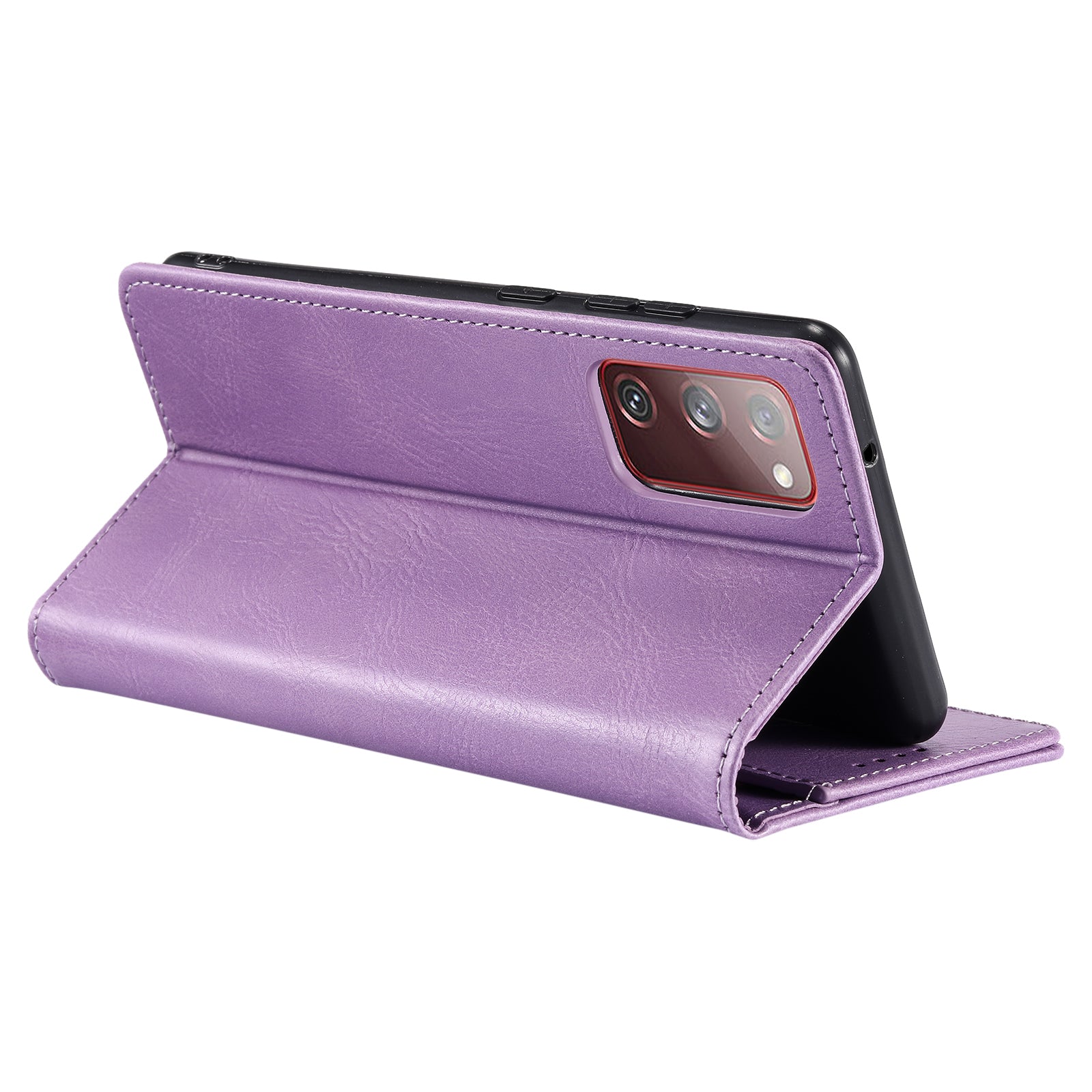 TTUDRCH Style 007 Leather Case for Samsung Galaxy S20 FE / S20 FE 5G / S20 FE 2022 / S20 Lite RFID Blocking Stand Wallet Cover - Purple