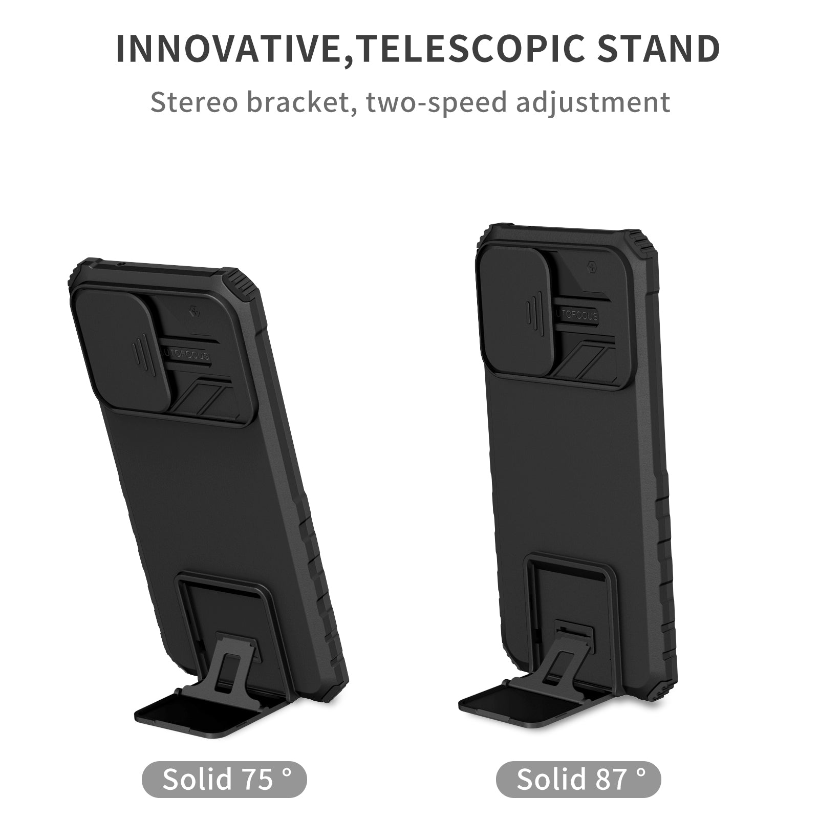 For Samsung Galaxy S20 FE 4G / FE 5G / Lite / FE 2022 Slide Camera Lid Back Cover Kickstand PC+TPU Phone Case - Black