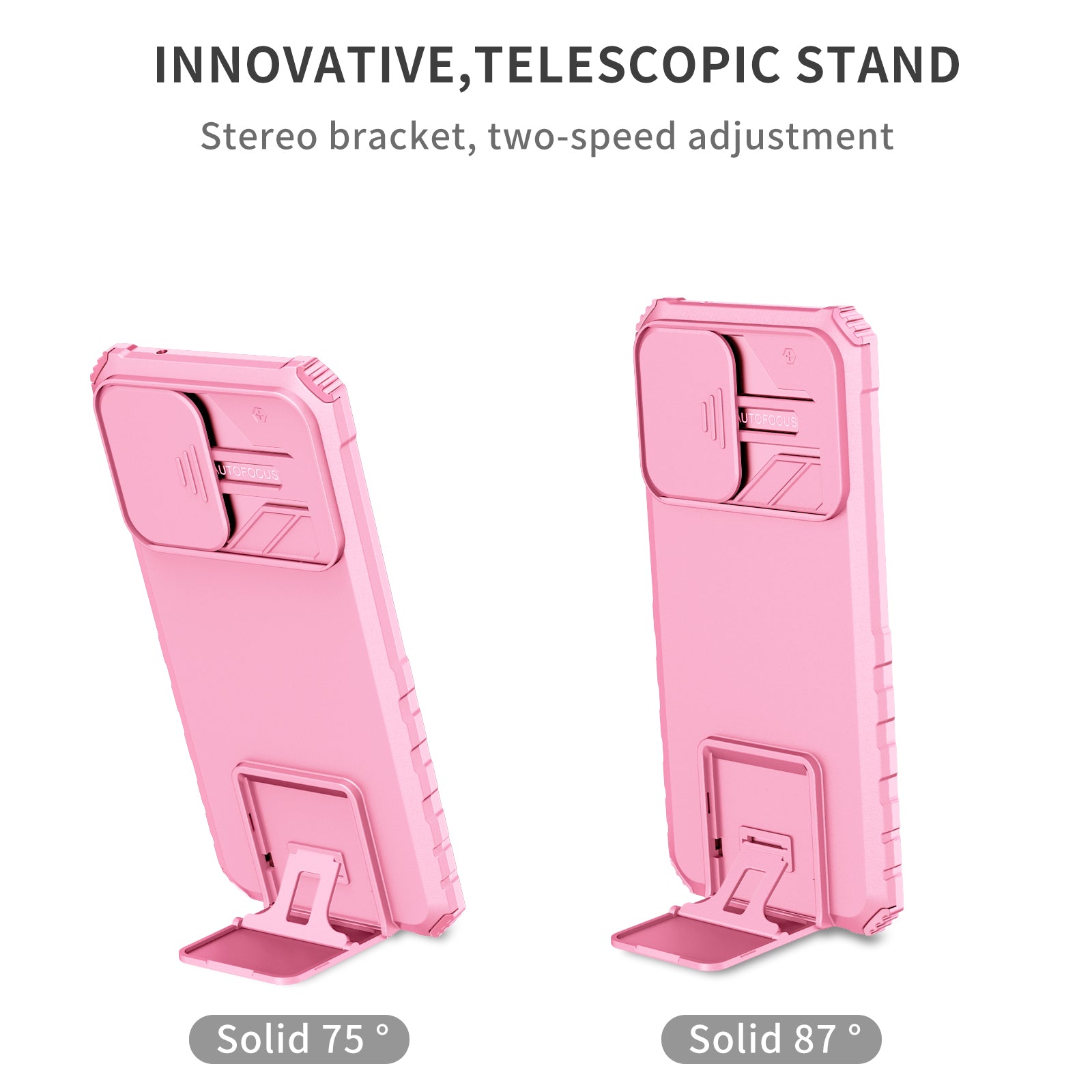 For Samsung Galaxy S20 FE 4G / FE 5G / Lite / FE 2022 Slide Camera Lid Back Cover Kickstand PC+TPU Phone Case - Pink