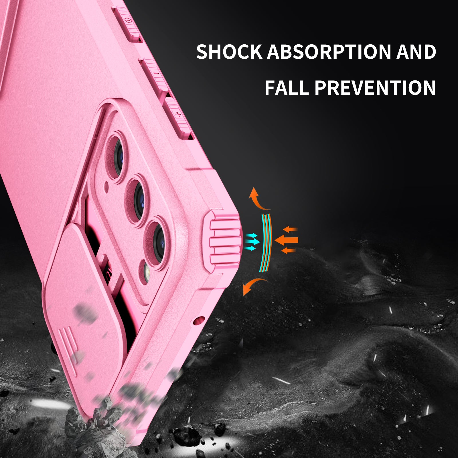 For Samsung Galaxy S20 FE 4G / FE 5G / Lite / FE 2022 Slide Camera Lid Back Cover Kickstand PC+TPU Phone Case - Pink