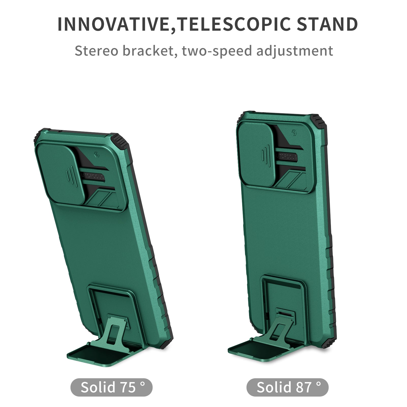 For Samsung Galaxy S20 FE 4G / FE 5G / Lite / FE 2022 Slide Camera Lid Back Cover Kickstand PC+TPU Phone Case - Blackish Green