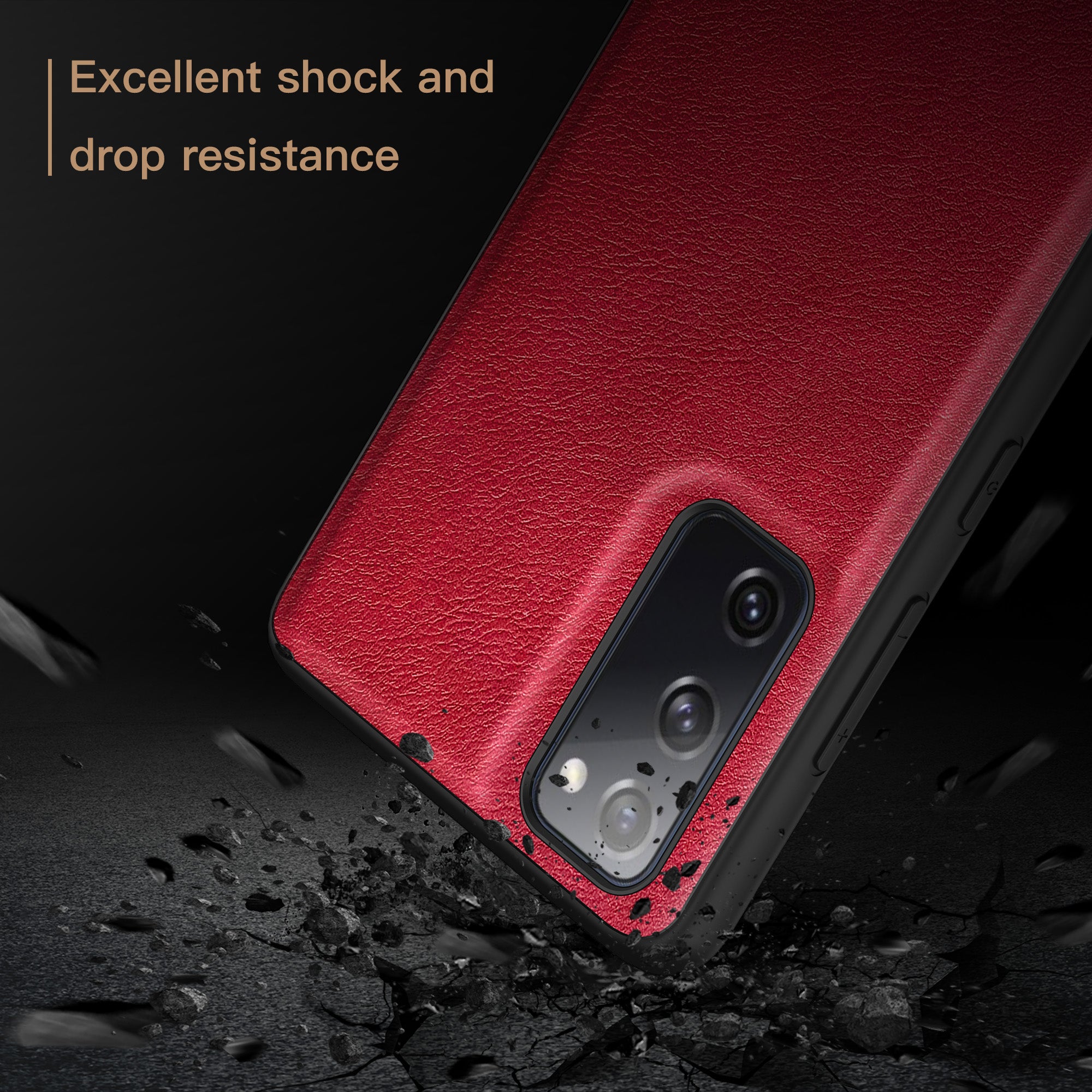 Retro Case for Samsung Galaxy S20 FE 4G / FE 5G / S20 Lite / S20 FE 2022 , PU Leather Coated TPU+PC Phone Cover - Red