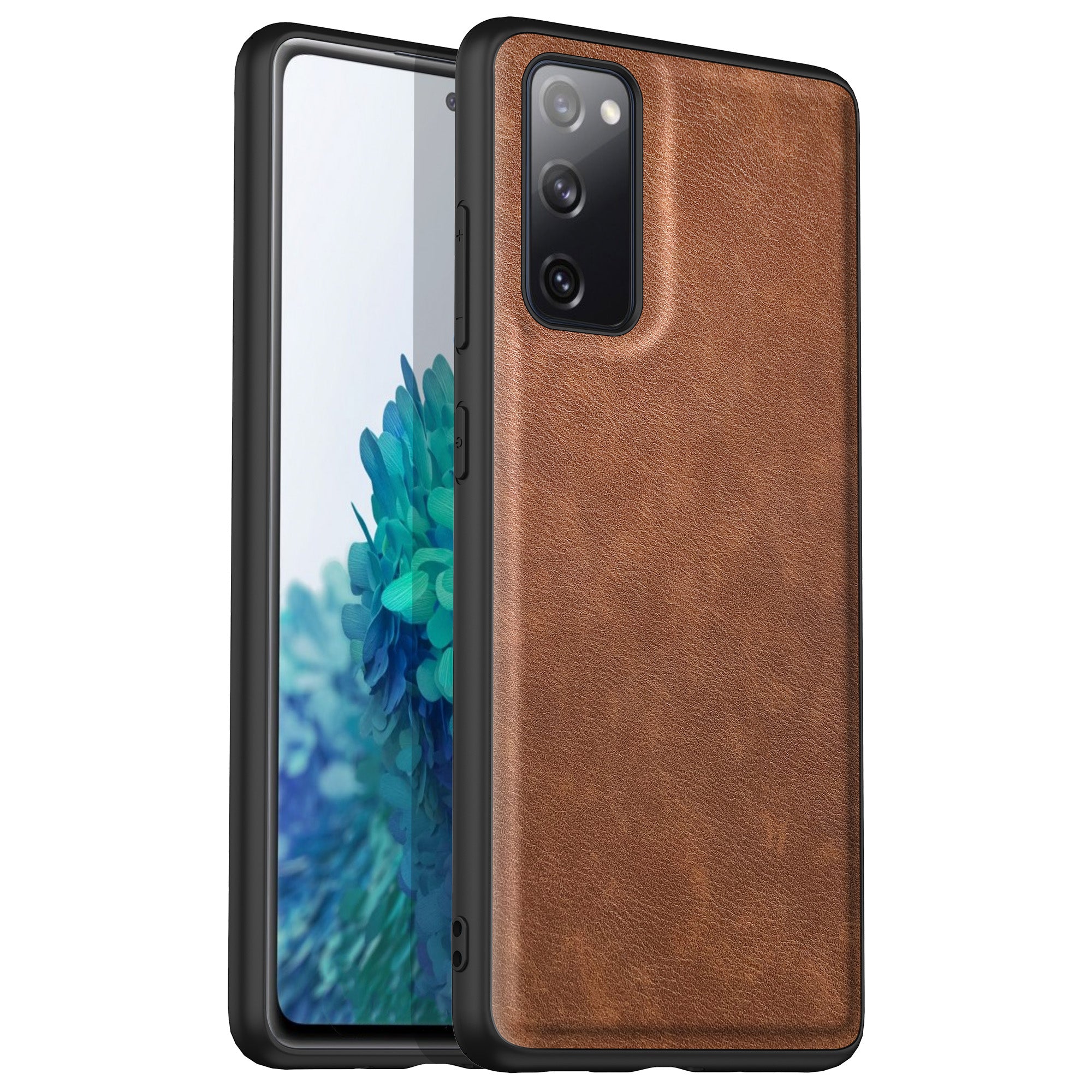 Retro Case for Samsung Galaxy S20 FE 4G / FE 5G / S20 Lite / S20 FE 2022 , PU Leather Coated TPU+PC Phone Cover - Brown