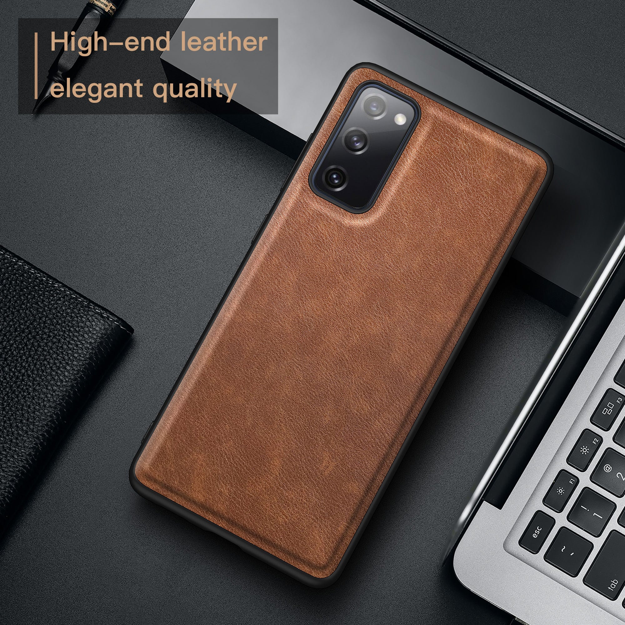 Retro Case for Samsung Galaxy S20 FE 4G / FE 5G / S20 Lite / S20 FE 2022 , PU Leather Coated TPU+PC Phone Cover - Brown