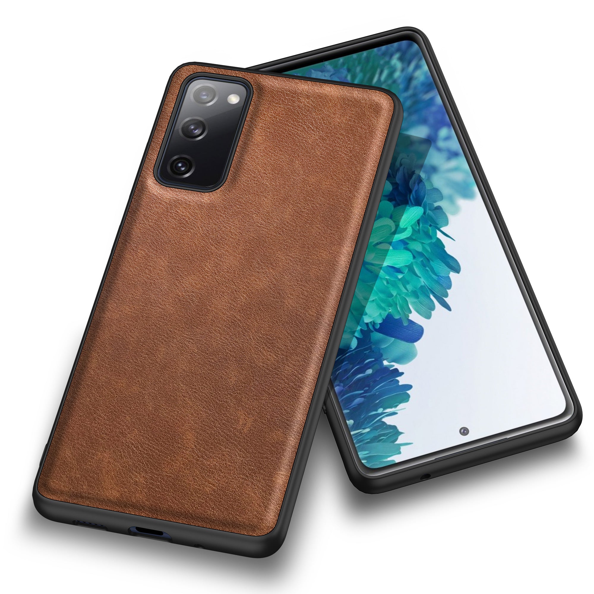 Retro Case for Samsung Galaxy S20 FE 4G / FE 5G / S20 Lite / S20 FE 2022 , PU Leather Coated TPU+PC Phone Cover - Brown