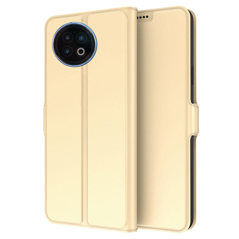For vivo X Fold2 Anti-Scratch Shell Flip Phone Cover Card Slot PU Leather Stand Full Protection Phone Case - Gold