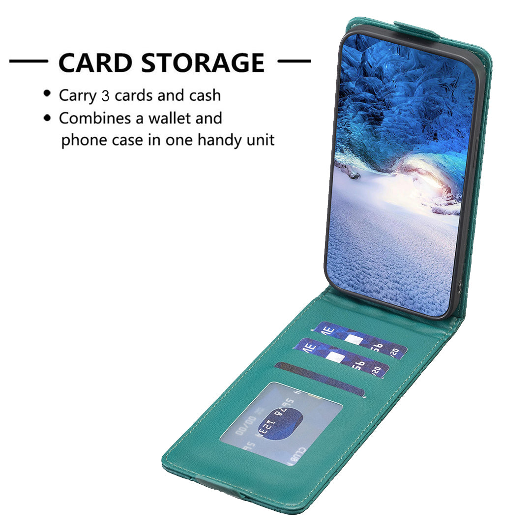 BF30 For Samsung Galaxy S20 FE / FE 5G / FE 2022 / S20 Lite Stand Leather Cover Card Holder Imprinted Vertical Flip Phone Case - Green