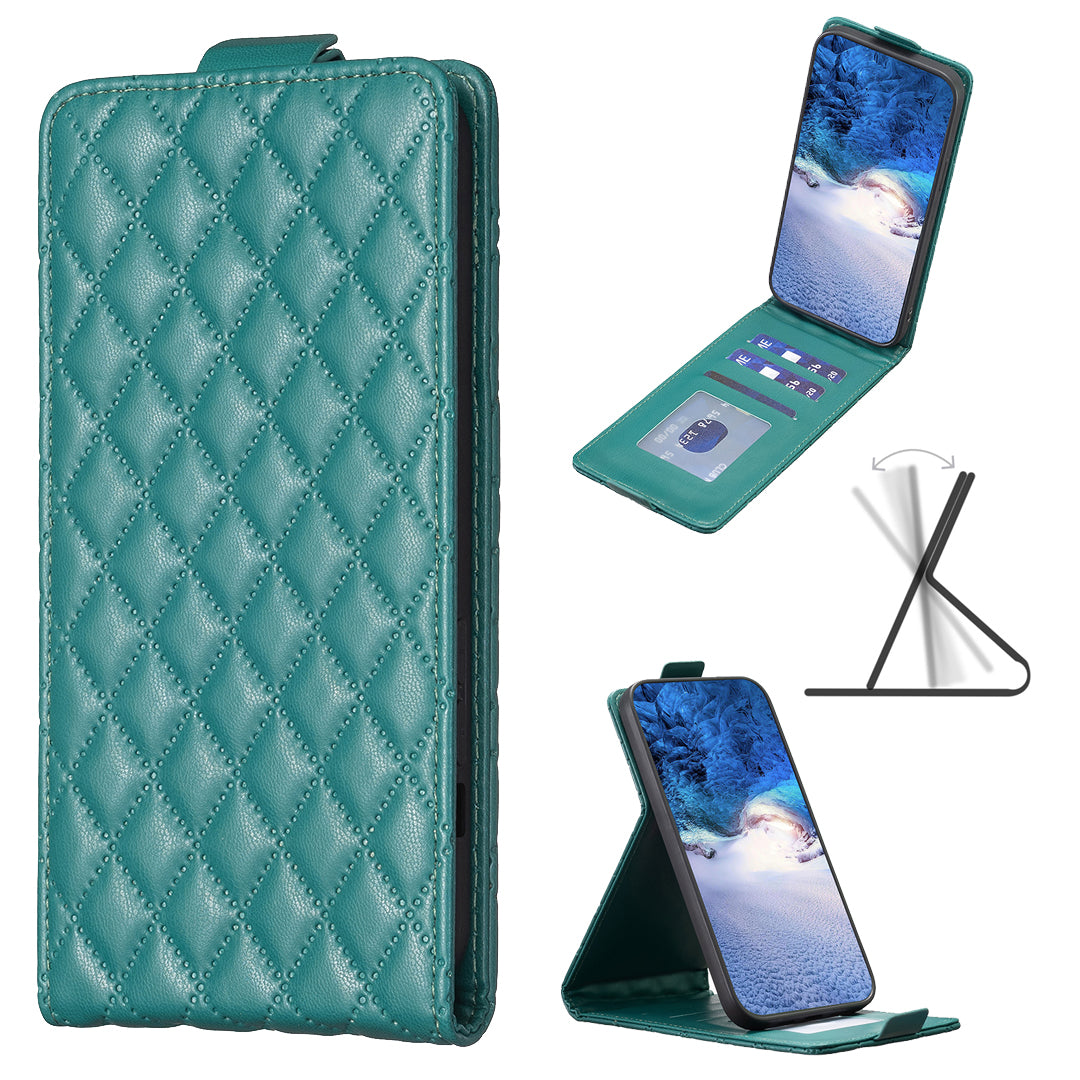 BF30 For Samsung Galaxy S20 FE / FE 5G / FE 2022 / S20 Lite Stand Leather Cover Card Holder Imprinted Vertical Flip Phone Case - Green