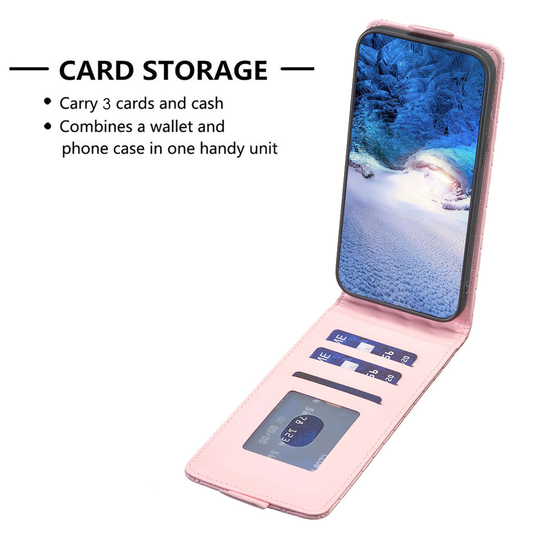 BF30 For Samsung Galaxy S20 FE / FE 5G / FE 2022 / S20 Lite Stand Leather Cover Card Holder Imprinted Vertical Flip Phone Case - Pink