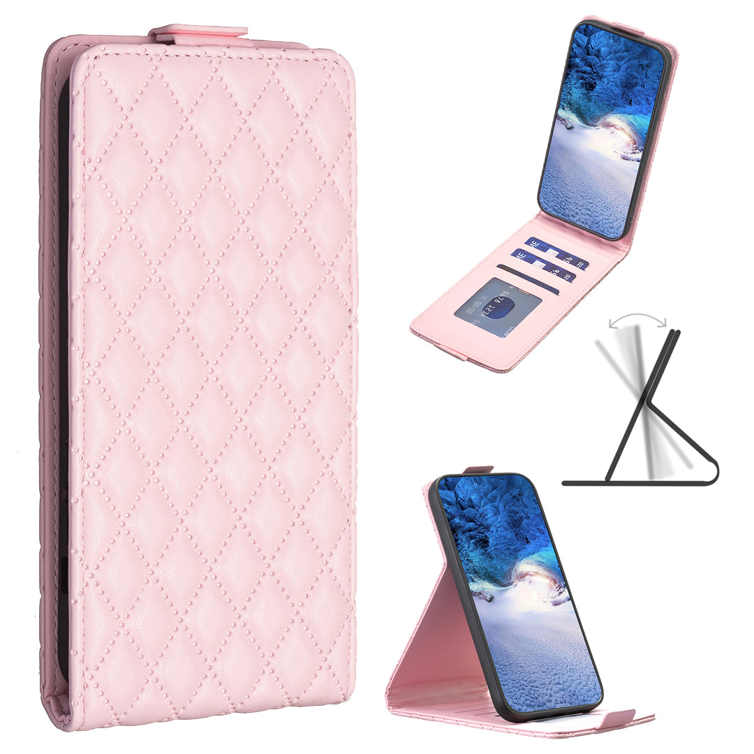 BF30 For Samsung Galaxy S20 FE / FE 5G / FE 2022 / S20 Lite Stand Leather Cover Card Holder Imprinted Vertical Flip Phone Case - Pink