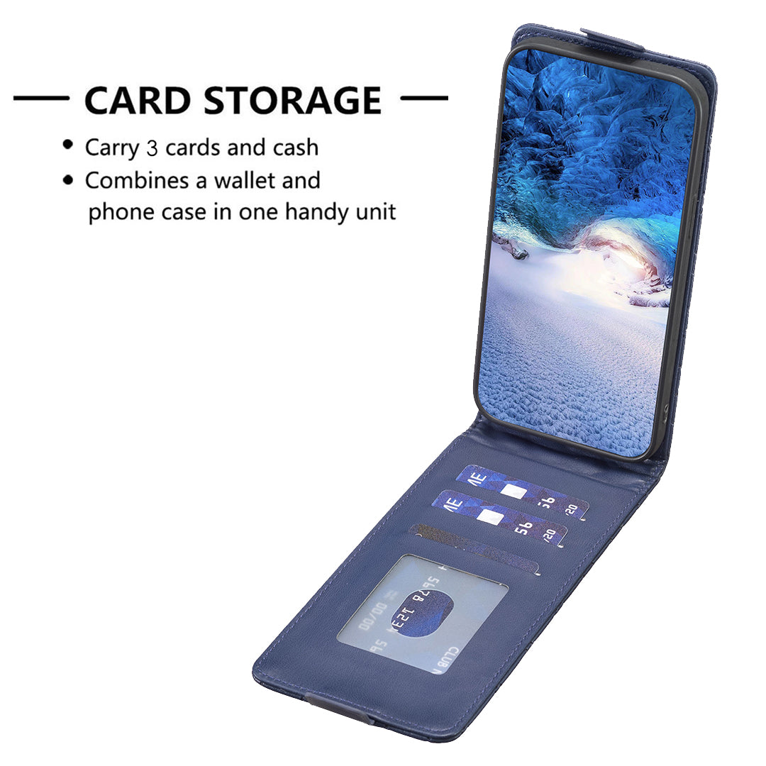 BF30 For Samsung Galaxy S20 FE / FE 5G / FE 2022 / S20 Lite Stand Leather Cover Card Holder Imprinted Vertical Flip Phone Case - Blue