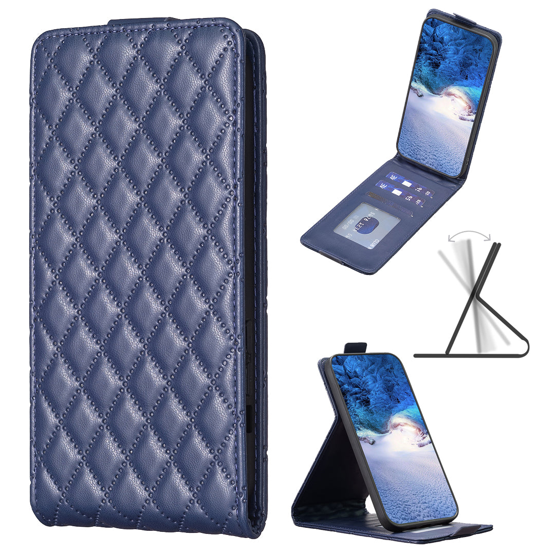 BF30 For Samsung Galaxy S20 FE / FE 5G / FE 2022 / S20 Lite Stand Leather Cover Card Holder Imprinted Vertical Flip Phone Case - Blue