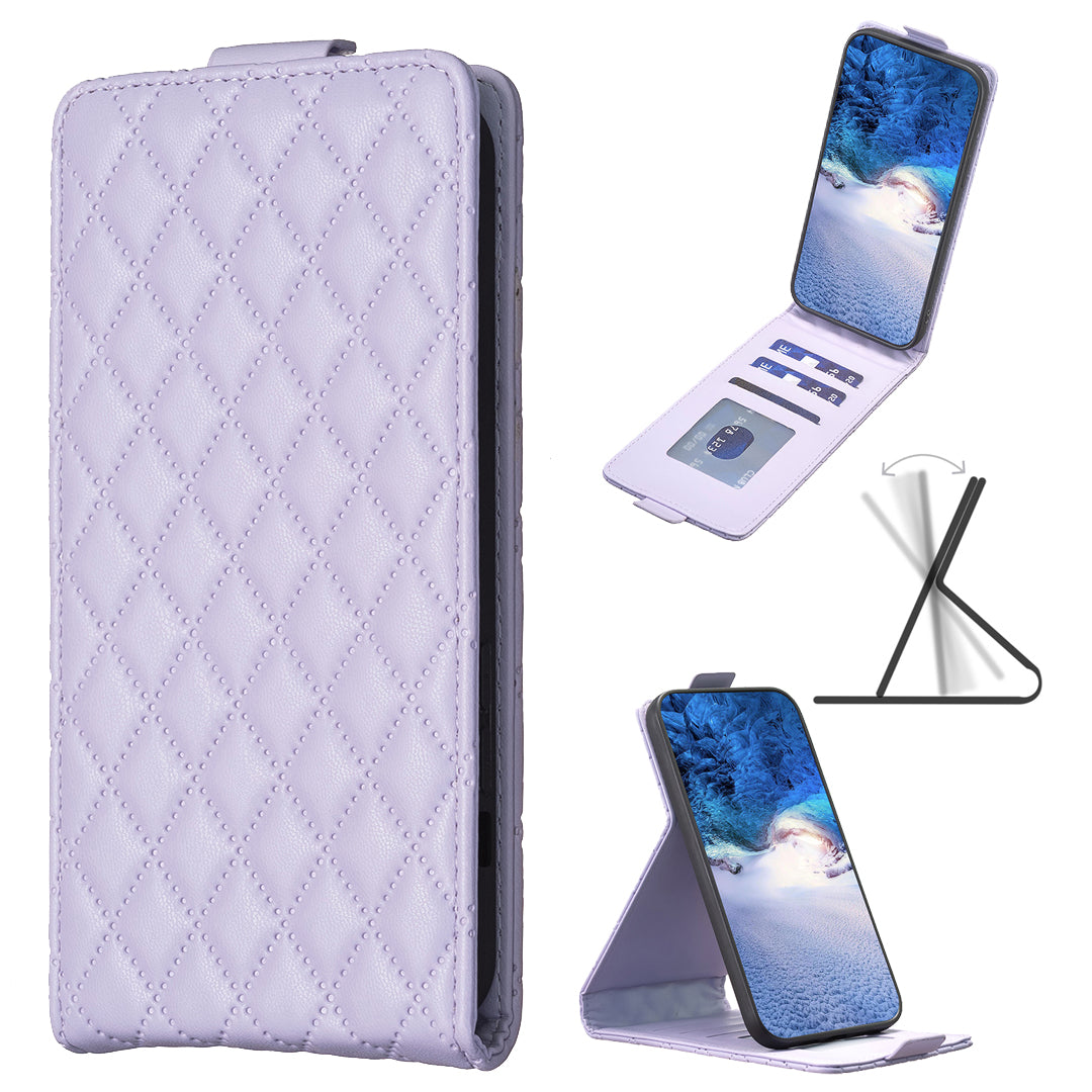 BF30 For Samsung Galaxy S20 FE / FE 5G / FE 2022 / S20 Lite Stand Leather Cover Card Holder Imprinted Vertical Flip Phone Case - Purple